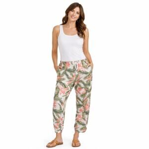 LOFT Sleep Tropical Rayon Lounge Pants Elastic Waist Drawstring L